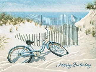 Beach Bike | Beach themed birthday note cards