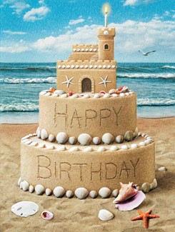 Castle Cake | Sand castle birthday note cards