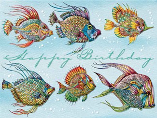Friendly Fish | Tropical fish birthday greeting cards