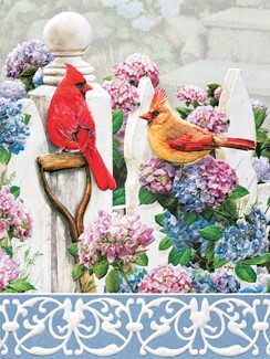 Floral Friends | Cardinal birthday embossed note cards