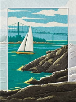 Summer Sail | Embossed songbird note cards