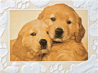 Good as Gold | Golden retriever embossed greeting cards