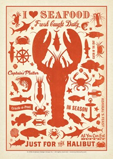 Lobster Pattern Print | Postcard