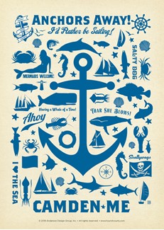 Anchor Pattern Print Camden | Postcards