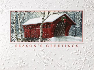 Red Bridge Crossing | Boxed wildlife Christmas greeting cards