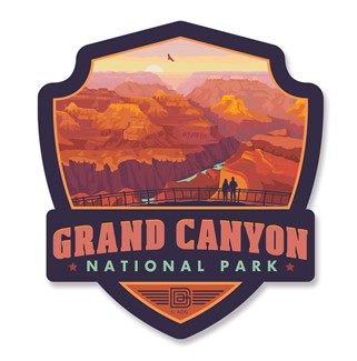Grand Canyon NP Mather Point Sunset | American-Made Wood Emblem Magnet