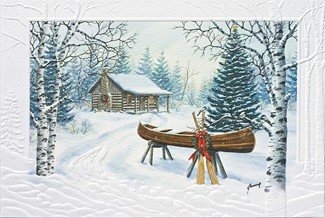 Christmas Canoe | Scenic themed boxed Christmas cards