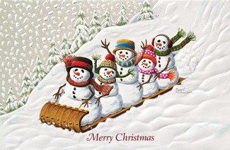 Happy Hockey Days | Snowman Christmas cards