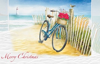 Beach Bike | Coastal themed Christmas cards