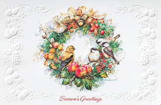 Nature's Wreath | Bird themed boxed Christmas cards