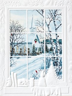 Snowy Morning View | Boxed scenic Christmas greeting cards