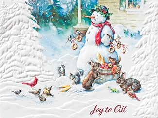 Snowman's Gift | American made Christmas cards