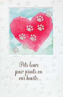 Heart Prints | Embossed pet sympathy greeting cards