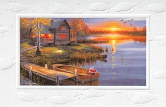 Autumn At The Lake Folded - W/Env | Scenic greeting cards