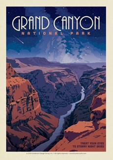 Grand Canyon NP Starry Landscape Postcard | Postcard