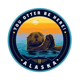 AK Otter Be Here Circle Sticker | Made in the USA