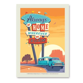 Always at Home Wherever We Roam Vertical Sticker| American Made
