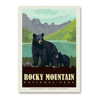 Rocky Mountain NP Black Bear Family| Vertical Sticker