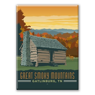 Gatlinburg TN Fall Cabin Magnet | American Made