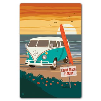 Cocoa Beach FL VW Bus Magnetic Postcard
