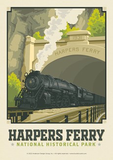 Harpers Ferry WV Train Postcard