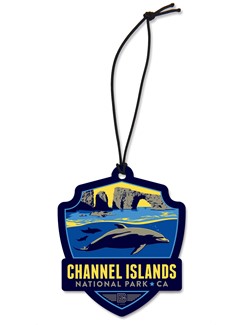 Channel Islands NP Dolphins Emblem Wood Ornament | American Made
