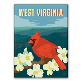 West Virginia Cardinal | Metal Magnet