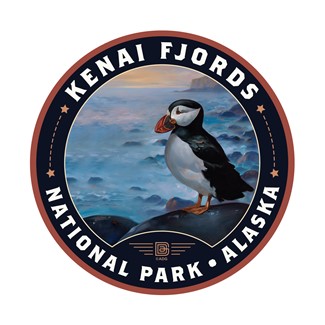 Kenai Fjords Puffin Circle Sticker