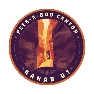 Kanub, UT Canyon Hiker Circle Sticker