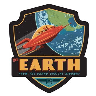 Earth From the Grand Orbital Highway Emblem Sticker