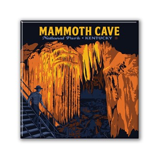 Mammoth Cave NP Frozen Niagara Square Magnet| Metal Magnet