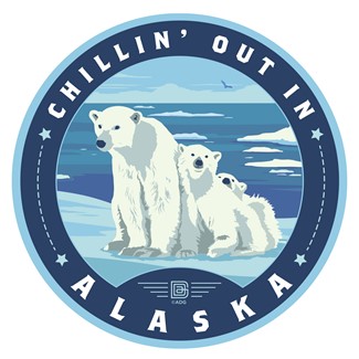 Alaska Polar Bears Circle Sticker | Made in the USA