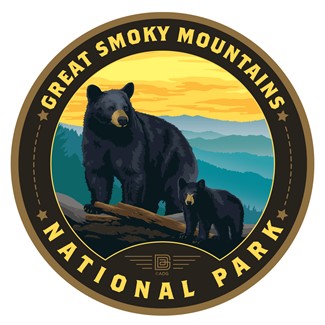 Great Smoky Mountains NP Black Bears Circle Sticker| American Made