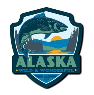 Alaska Salmon Wood Magnet| American Made