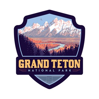 Grand Teton NP Snake River Valley Small Emblem Sticker| Made in the USA
