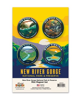 New River Gorge NP & Preserve Mini Magnet Set | Circle Magnets