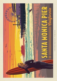 Santa Monica Pier CA Surfer | Postcards