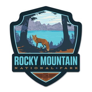 Rocky Mountain NP Fox Emblem Wood Magnet| American Made