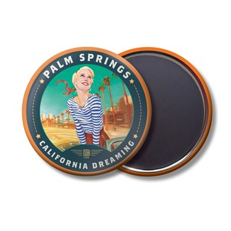 Palm Springs California Dreaming Circle Magnet| Circle Magnets