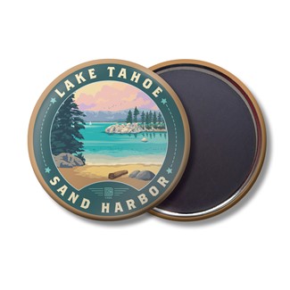 Lake Tahoe Sand Harbor Nevada Circle Magnet| Circle Magnets