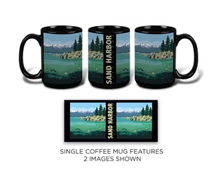 Lake Tahoe Sand Harbor Black Mug | Alaska Wildlife