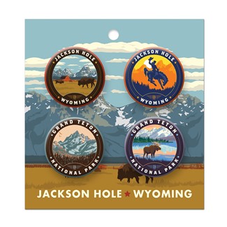 Grand Teton NP Jackson Hole WY Button Pack of 4 | Made in America