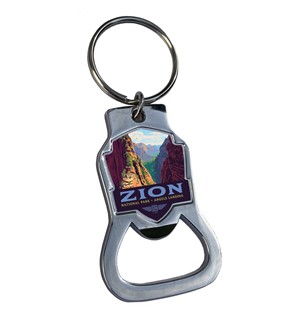 Zion NP Ascent to Angels Landing Emblem BO Key Ring | American Made