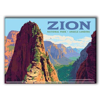 Zion Ascent to Angels Landing Magnet | Metal Magnet