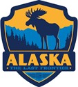 Alaska Moose Emblem Sticker