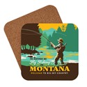 Montana I'd Rather Be Fly Fishing Coaster