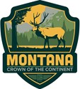 Montana Elk Emblem Sticker