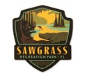 Sawgrass Gator Wooden Emblem Magnet