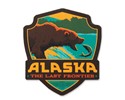 AK Fishing Bears Wooden Emblem Magnet