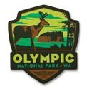 Olympic NP Wooden Emblem Magnet